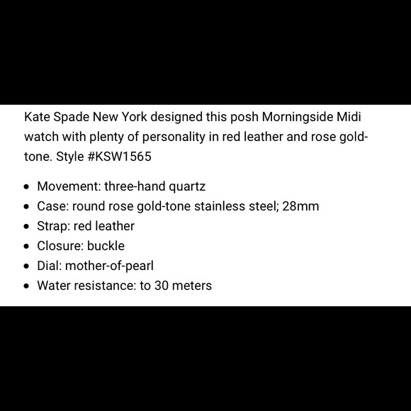 ♠️ Kate Spade Morningside three-hand leather watch - Picture 8 of 8